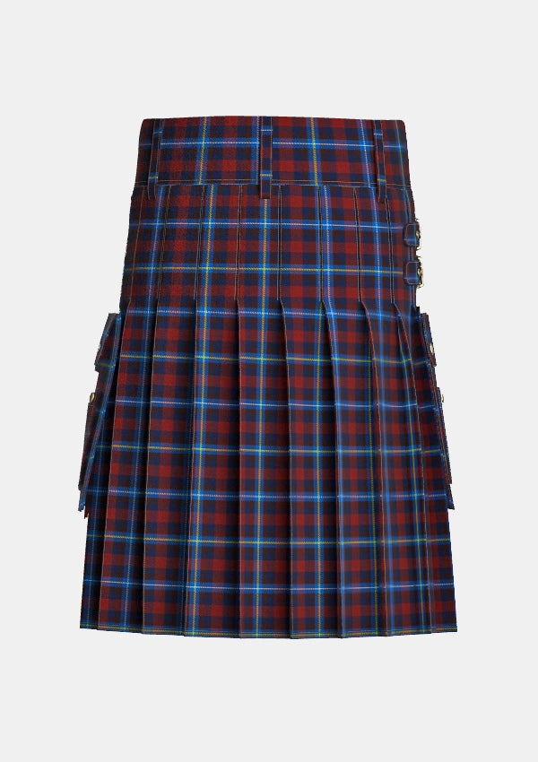 Utility_Highland_Titles_Tartan_kilt_back_image_with_pleated_design_and_adjustable_buckles_for_men