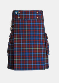 Utility_Highland_Titles_Tartan_kilt_front_image_with_pleated_design_and_adjustable_buckles_for_men