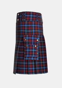 Utility_Highland_Titles_Tartan_kilt_left_image_with_pleated_design_and_adjustable_buckles_for_men