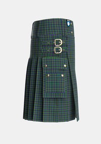 Utility_Hogarth_of_Firhill_Tartan_198_kilt_right_image_with_pleated_design_and_adjustable_buckles_for_men