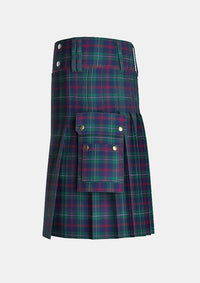 Utility_Hogg_A_Tartan_12989_kilt_left_image_with_pleated_design_and_adjustable_buckles_for_men