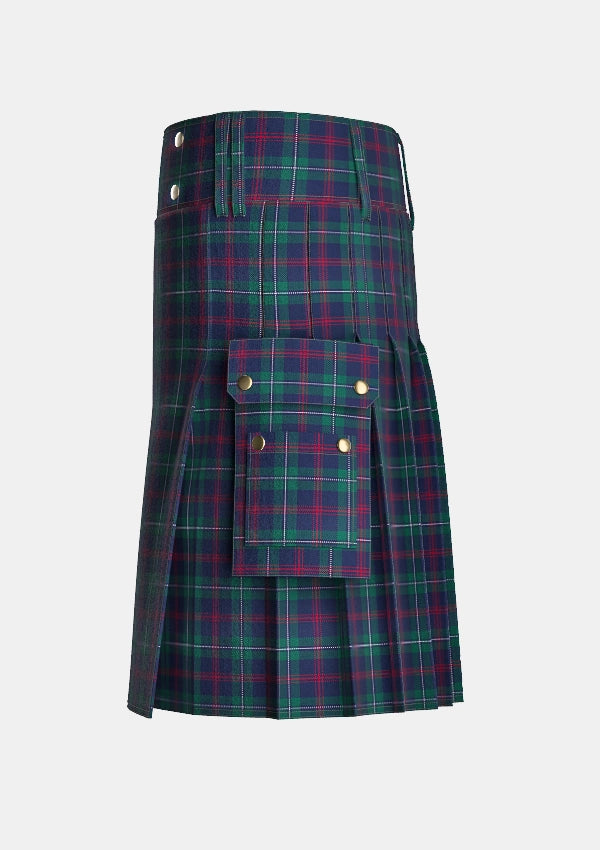 Utility_Hogg_A_Tartan_12989_kilt_left_image_with_pleated_design_and_adjustable_buckles_for_men