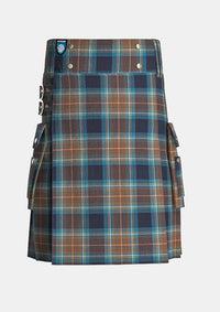 Utility_Holyrood_tartan_kilt_front_image_with_pleated_design_and_adjustable_buckles_for_men