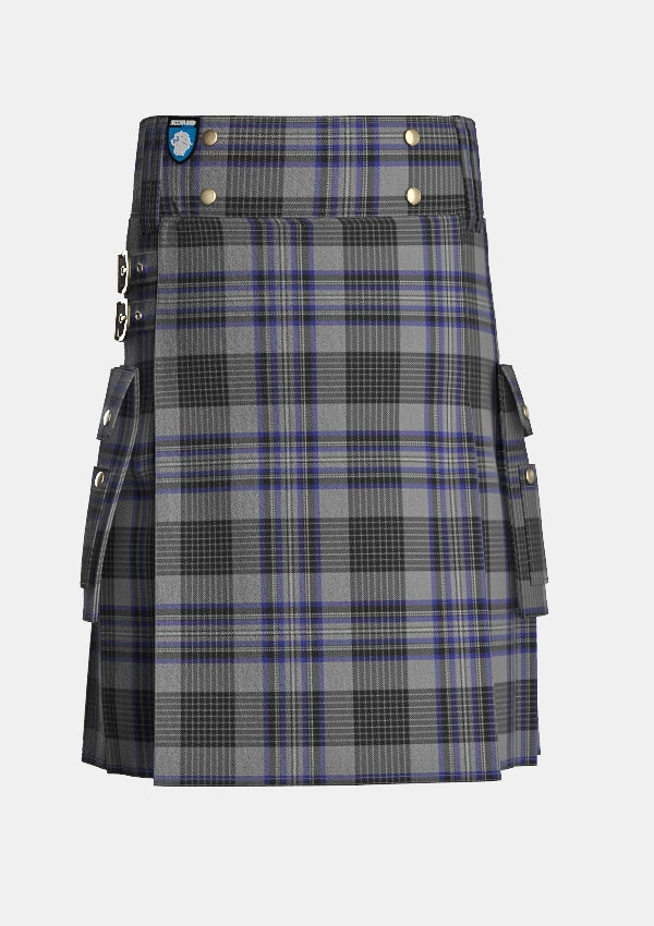 Utility_Hood_Tartan_6480_kilt_front_image_with_pleated_design_and_adjustable_buckles_for_men