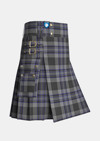 Utility_Hood_Tartan_6480_kilt_side_image_with_pleated_design_and_adjustable_buckles_for_men