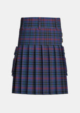 Utility_Hopkins_Tartan_3233_kilt_back_image_with_pleated_design_and_adjustable_buckles_for_men