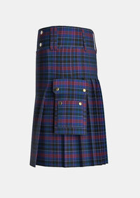 Utility_Hopkins_Tartan_3233_kilt_left_image_with_pleated_design_and_adjustable_buckles_for_men