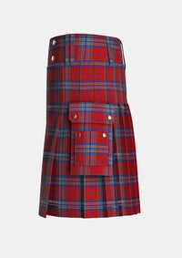Utility_House_of_Edgar_tartan_5825_kilt_left_image_with_pleated_design_and_adjustable_buckles_for_men
