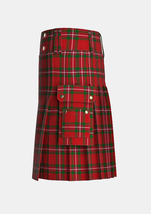 Utility_Howard_Vincent_Tartan_11067_kilt_left_image_with_pleated_design_and_adjustable_buckles_for_men
