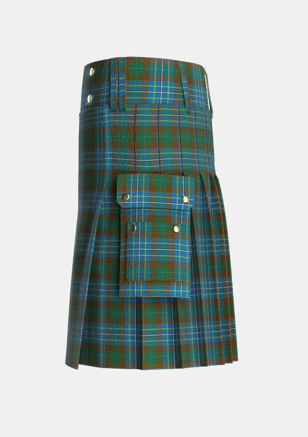 Utility_Hughes_Interconnection_Int_Tartan_6037_kilt_left_image_with_pleated_design_and_adjustable_buckles_for_men