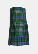 Utility_Hughes_tartan_2599_kilt_left_image_with_pleated_design_and_adjustable_buckles_for_men