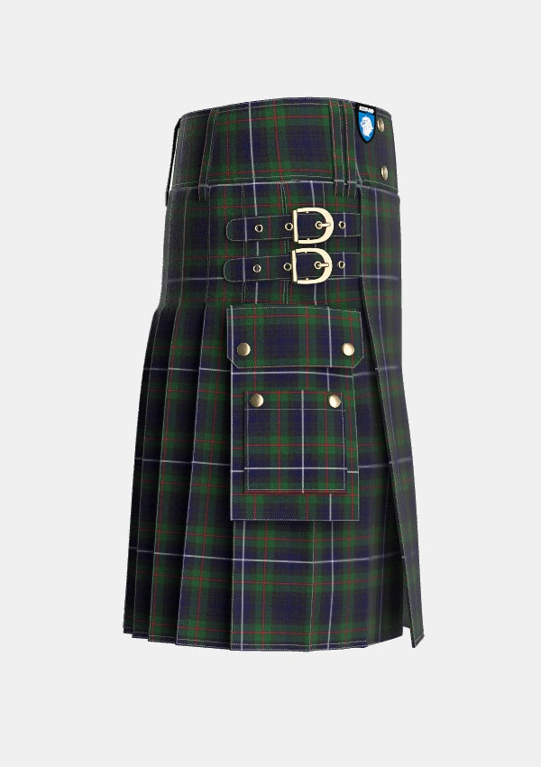 Utility_Humphries_Personal_Tartan_5225_kilt_right_image_with_pleated_design_and_adjustable_buckles_for_men