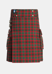 Utility_Hunter_USA_Tartan_5230_kilt_front_image_with_pleated_design_and_adjustable_buckles_for_men