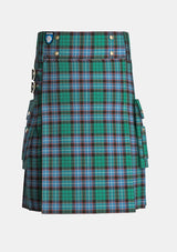 Utility_Hunter_of_Peebleshire_tartan_kilt_front_image_with_pleated_design_and_adjustable_buckles_for_men