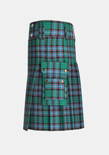 Utility_Hunter_of_Peebleshire_tartan_kilt_left_image_with_pleated_design_and_adjustable_buckles_for_men