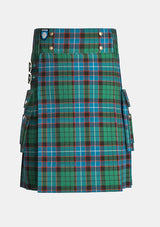 Utility_Hunter_tartan_kilt_front_image_with_pleated_design_and_adjustable_buckles_for_men