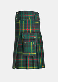 Utility_Hunting_Stewart_Tartan_kilt_left_image_with_pleated_design_and_adjustable_buckles_for_men