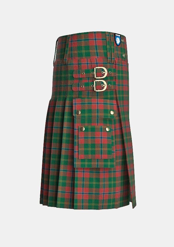 Utility_Hutcheson_Tartan_3808_kilt_right_image_with_pleated_design_and_adjustable_buckles_for_men