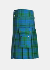 Utility_Hutton_Ancient_Tartan_kilt_left_image_with_pleated_design_and_adjustable_buckles_for_men