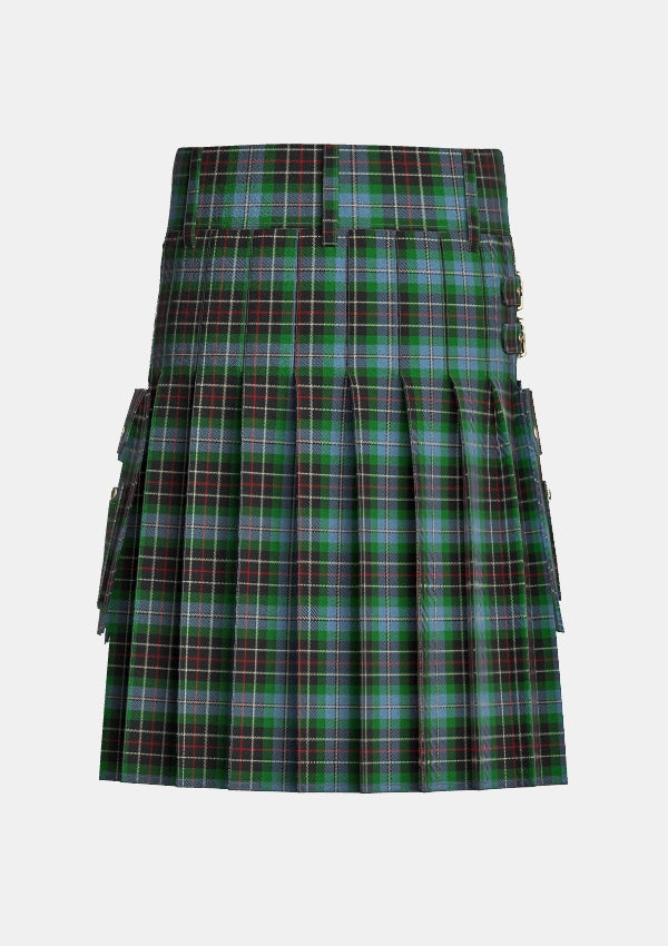 Utility_Hyslop_Hunting_Tartan_2137_kilt_back_image_with_pleated_design_and_adjustable_buckles_for_men