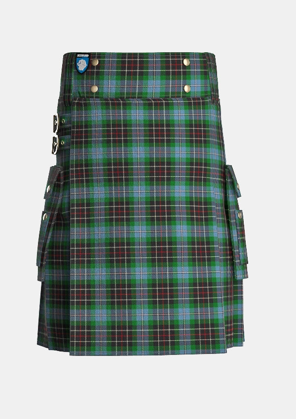 Utility_Hyslop_Hunting_Tartan_2137_kilt_front_image_with_pleated_design_and_adjustable_buckles_for_men