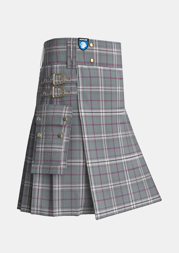 Utility_Inverarity_Morton_Tartan_14499_kilt_side_image_with_pleated_design_and_adjustable_buckles_for_men