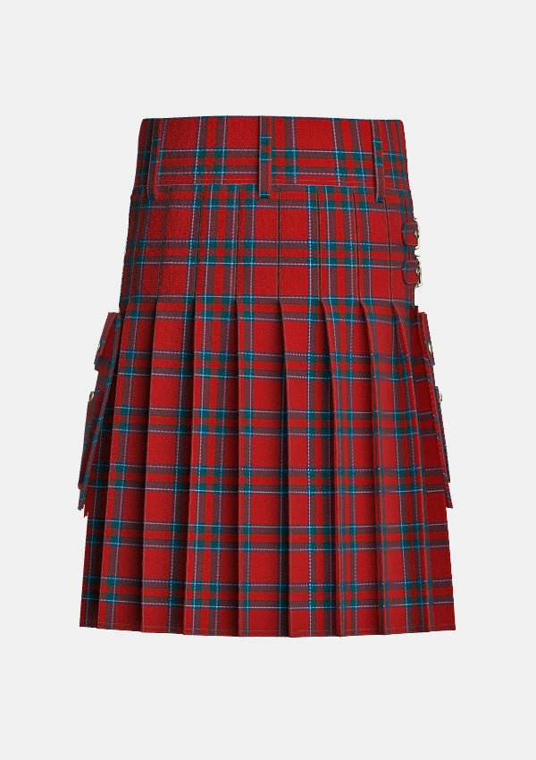 Utility_Inverness_tartan_1438_kilt_back_image_with_pleated_design_and_adjustable_buckles_for_men