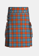 Utility_Irn_Bru_tartan_2394_kilt_front_image_with_pleated_design_and_adjustable_buckles_for_men