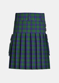 Utility_Irving_of_Bonshaw_Tower_Tartan_2490_kilt_back_image_with_pleated_design_and_adjustable_buckles_for_men