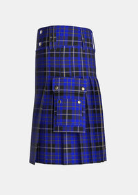 Utility_Island_of_Barbados_Tartan_12888_kilt_left_image_with_pleated_design_and_adjustable_buckles_for_men