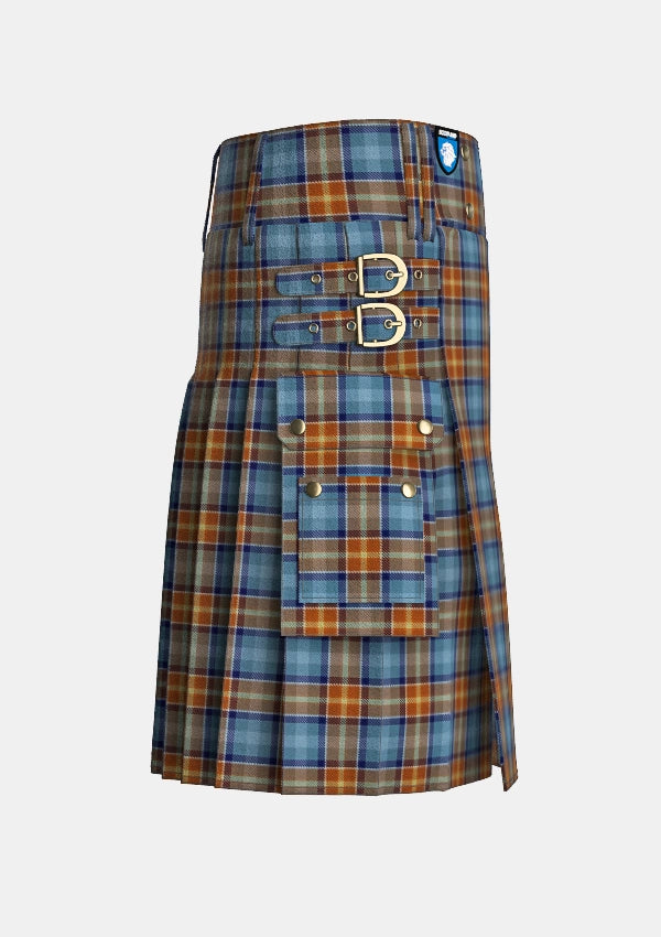 Utility_Isle_of_Jura_Tartan_11250_kilt_right_image_with_pleated_design_and_adjustable_buckles_for_men