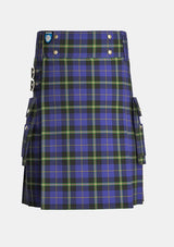 Utility_Italian_National_tartan_6315_kilt_front_image_with_pleated_design_and_adjustable_buckles_for_men