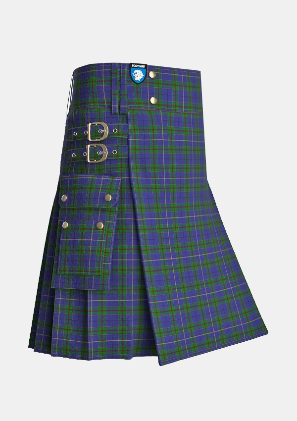 Utility_Italian_Tartan_5285_kilt_side_image_with_pleated_design_and_adjustable_buckles_for_men