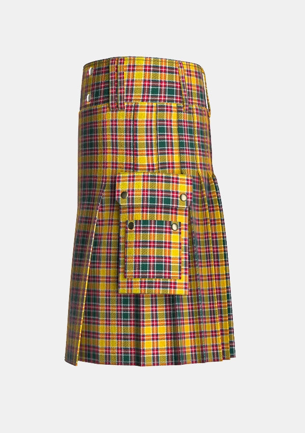 Utility_Jacobite_tartan_1835_kilt_left_image_with_pleated_design_and_adjustable_buckles_for_men