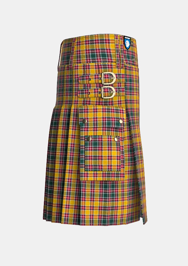 Utility_Jacobite_tartan_1835_kilt_right_image_with_pleated_design_and_adjustable_buckles_for_men