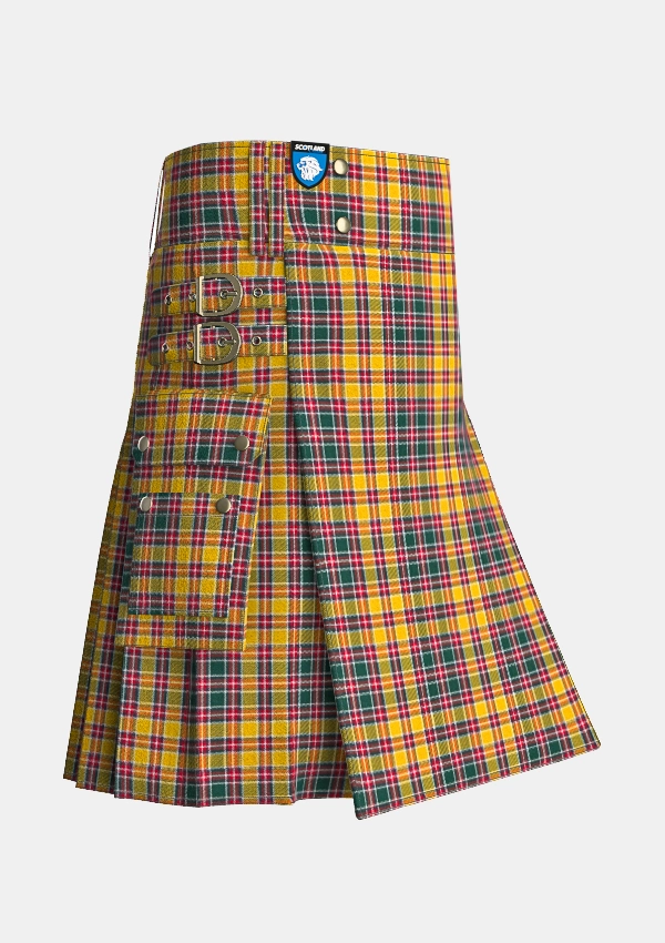 Utility_Jacobite_tartan_1835_kilt_side_image_with_pleated_design_and_adjustable_buckles_for_men