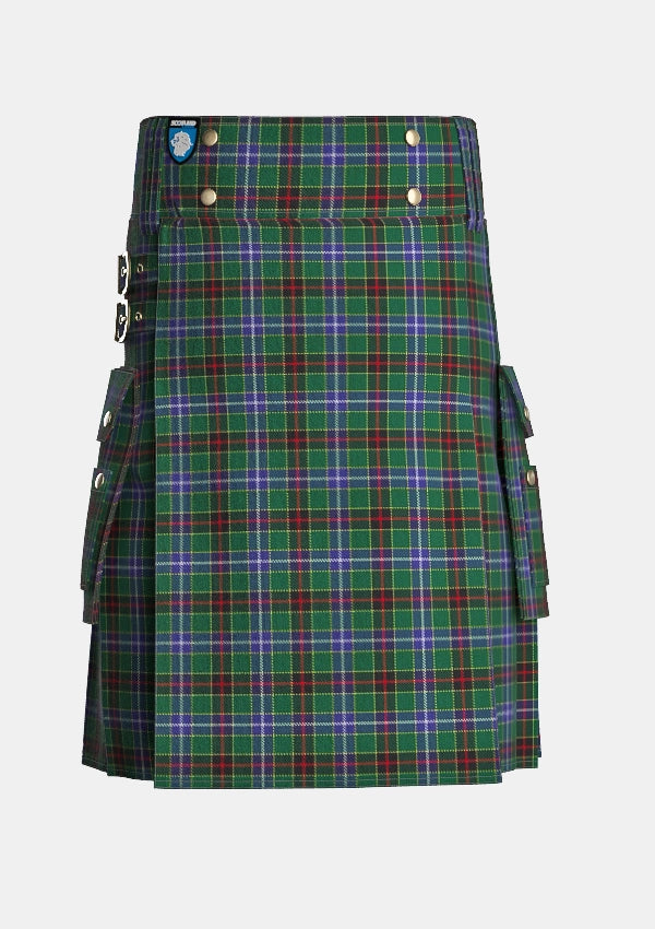 Utility_James_Tartan_2456_kilt_front_image_with_pleated_design_and_adjustable_buckles_for_men