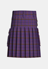 Utility_James_of_Wales_Tartan_5736_kilt_back_image_with_pleated_design_and_adjustable_buckles_for_men