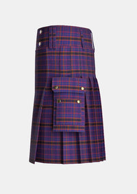 Utility_James_of_Wales_Tartan_5736_kilt_left_image_with_pleated_design_and_adjustable_buckles_for_men