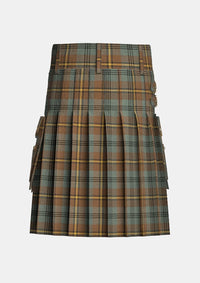 Utility_Johnstone_Weathered_Tartan_kilt_back_image_with_pleated_design_and_adjustable_buckles_for_men