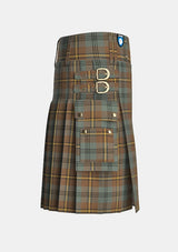 Utility_Johnstone_Weathered_Tartan_kilt_right_image_with_pleated_design_and_adjustable_buckles_for_men