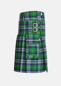 Utility_Jones_Welsh_Tartan_kilt_right_image_with_pleated_design_and_adjustable_buckles_for_men