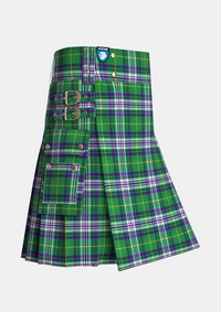 Utility_Jones_Welsh_Tartan_kilt_side_image_with_pleated_design_and_adjustable_buckles_for_men