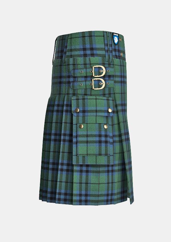 Utility_Keith_tartan_253_kilt_right_image_with_pleated_design_and_adjustable_buckles_for_men
