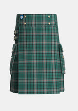 Utility_Kelly_of_Sleat_Hunting_Tartan_3871_kilt_front_image_with_pleated_design_and_adjustable_buckles_for_men