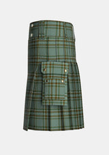 Utility_Kelly_tartan_6394_kilt_left_image_with_pleated_design_and_adjustable_buckles_for_men