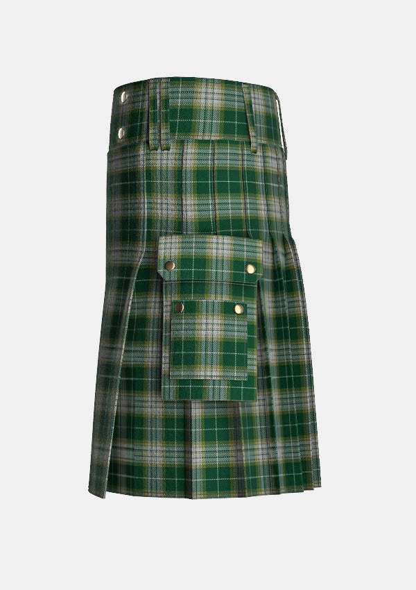 Utility_Kelso_Tartan_5325_kilt_left_image_with_pleated_design_and_adjustable_buckles_for_men