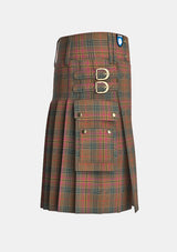 Utility_Kennedy_Weathered_Tartan_kilt_right_image_with_pleated_design_and_adjustable_buckles_for_men
