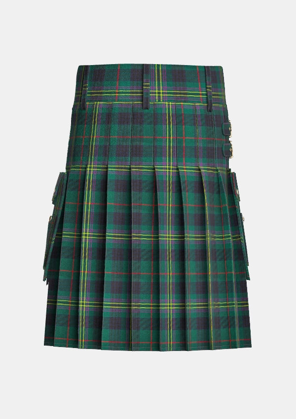Utility_Kennedy_tartan_kilt_back_image_with_pleated_design_and_adjustable_buckles_for_men
