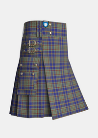 Utility_Kildare_County_Tartan_2262_kilt_side_image_with_pleated_design_and_adjustable_buckles_for_men